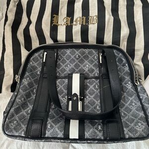 L.A.M.B. Oxford Silver Triple Zip Satchel Handbag